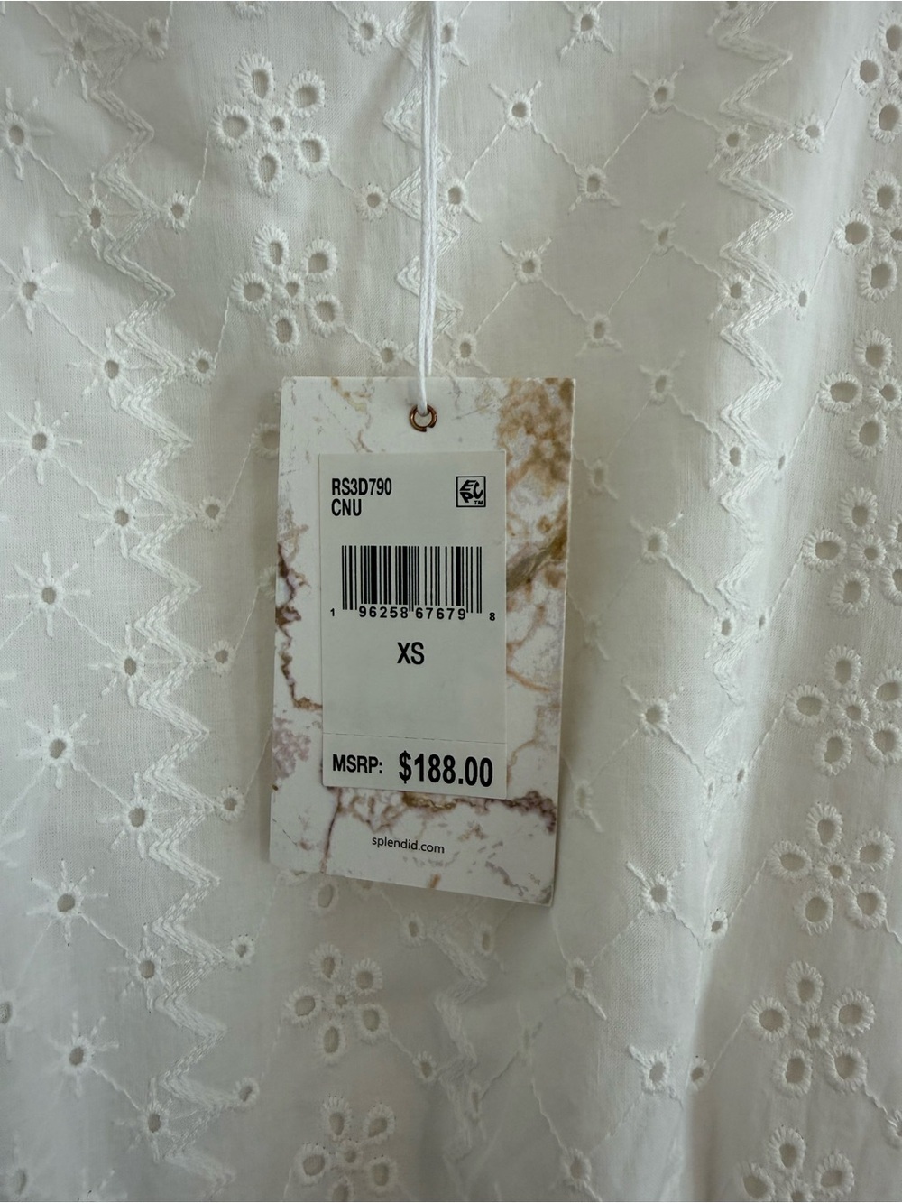 NWT Splendid x Cella Jane White Eyelet Puff-Sleeve Tiered Mini Dress XS - Picture 8 of 16